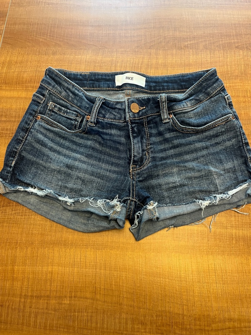 BKE Stella Women’s Dark Wash Denim Cutoff Shorts